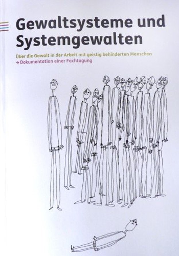 Das Buch "Gewaltsysteme und Systemgewalten" ist abgebildet. Weißer Grund, schwarze Figuren 